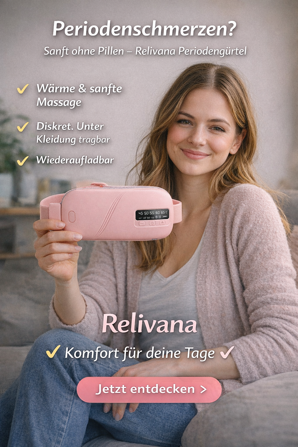 Relivana Periodengürtel mit Wärme- und Massagefunktion